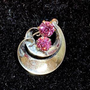 Vintage Beautiful Luster Amethyst (2) Stone marked 1/20 12K GF Brooch Pin